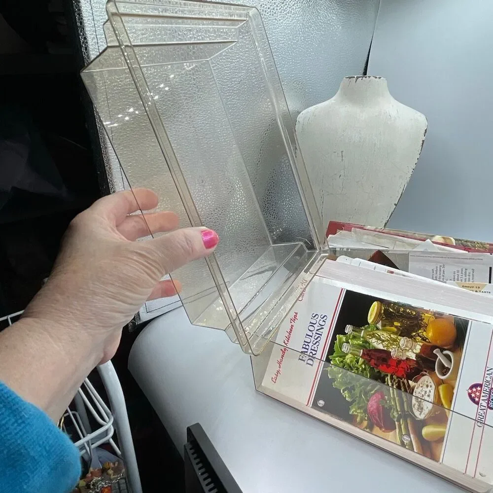 Vintage “Great American Recipes “ in acrylic box & assorted ephemera.